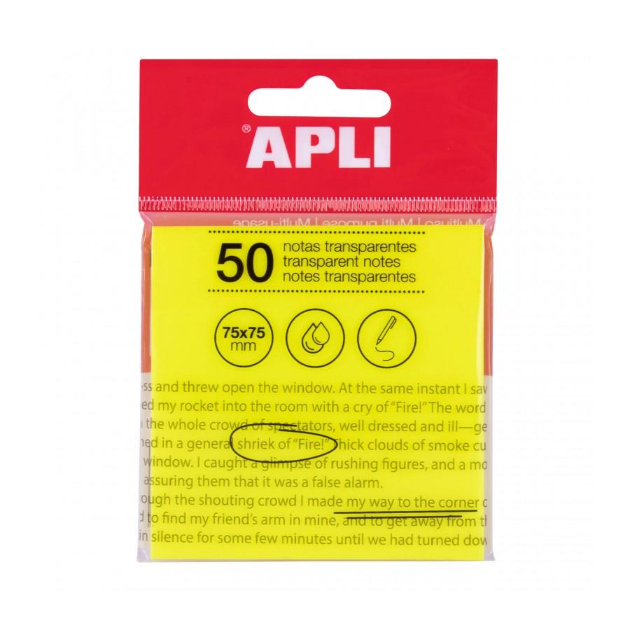 Notas Adesivas Transparentes 75x75 mm APLI