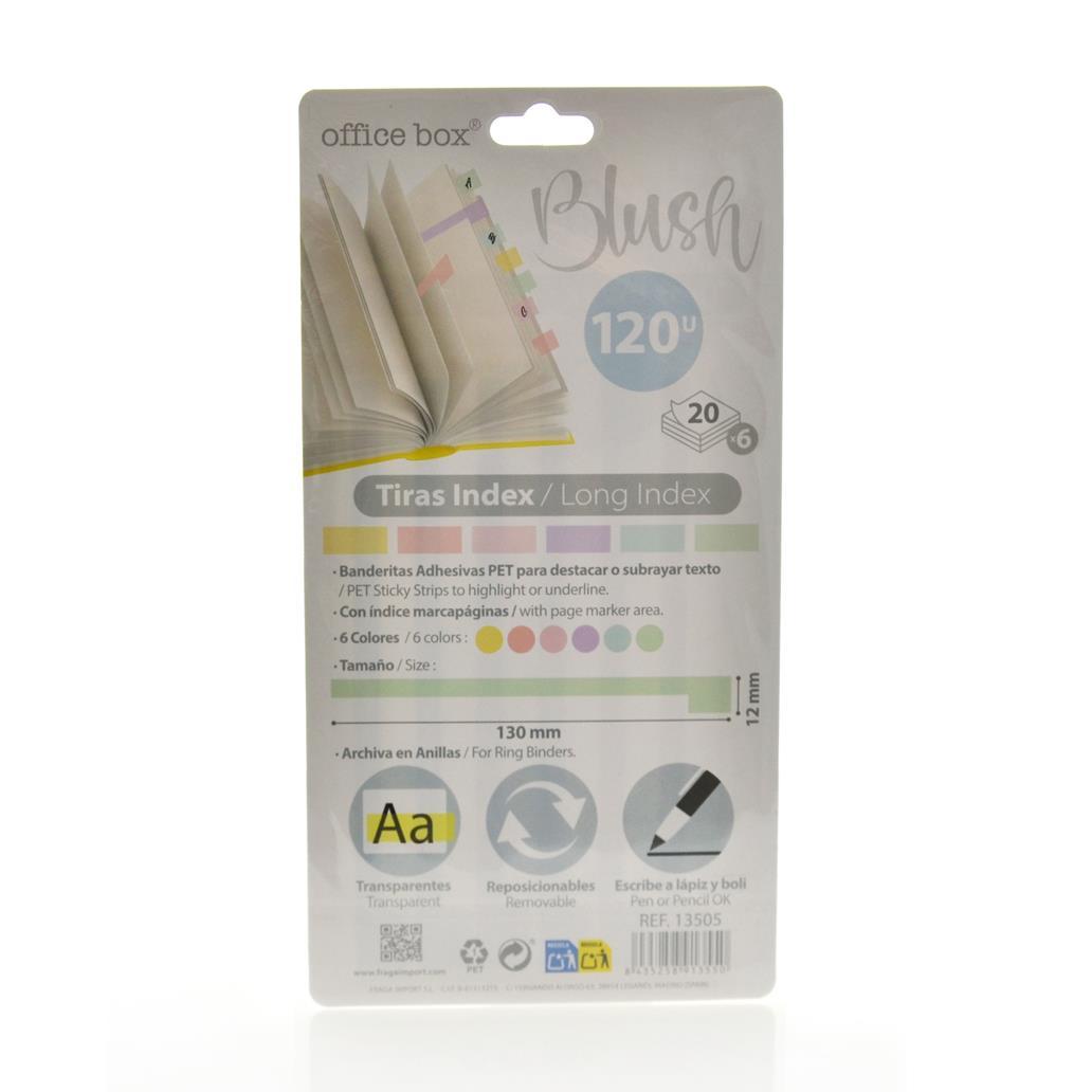Índices Adesivos Longos Pastel Index Blush Sortido | Marcadores de Página e Organização de Apontamentos