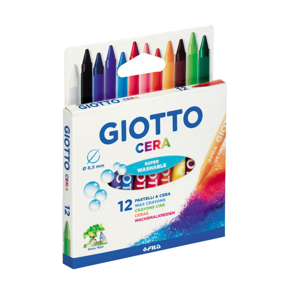 Lápis de cera GIOTTO caixa com 12 cores