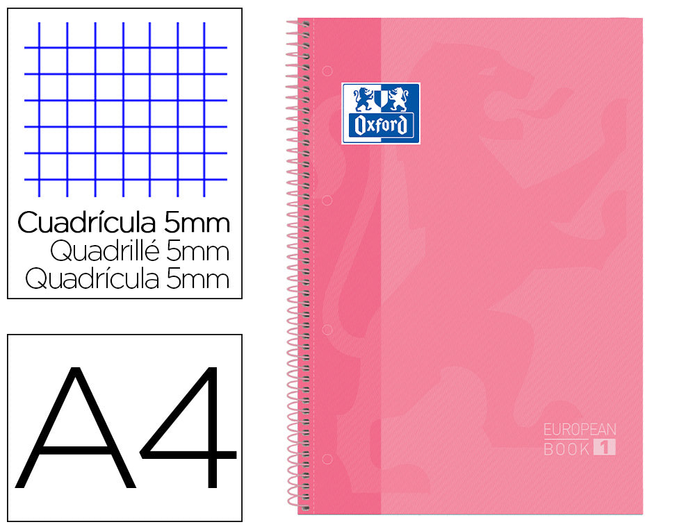 Caderno Oxford Espiral Quadriculado Capa Dura
