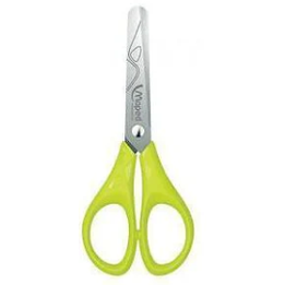 Tesoura 13cm escolar redonda verde MAPED