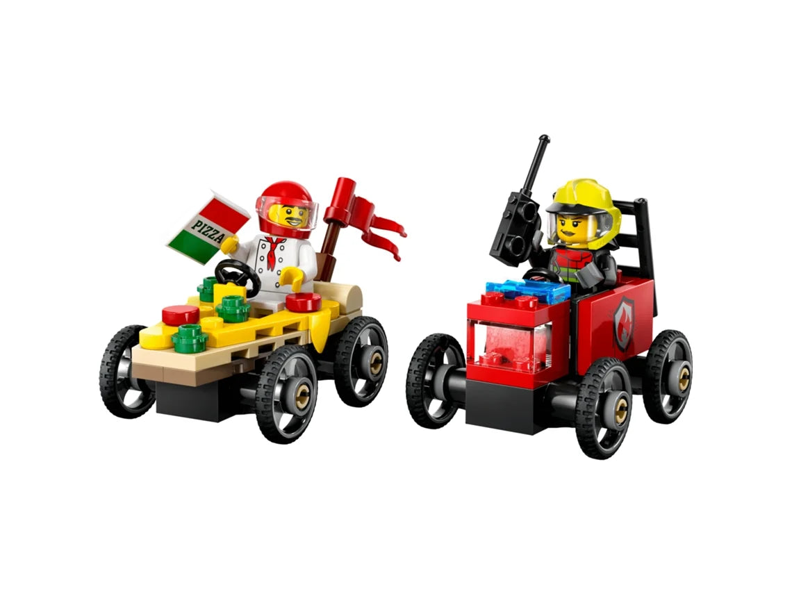 LEGO City: Pack de Carros de Corrida Pizza vs. Carro dos Bombeiros