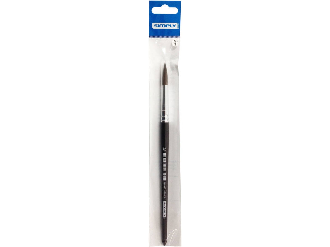 Pincel Redondo Simply Nº 12 | Pincel para Aguarela e Pintura