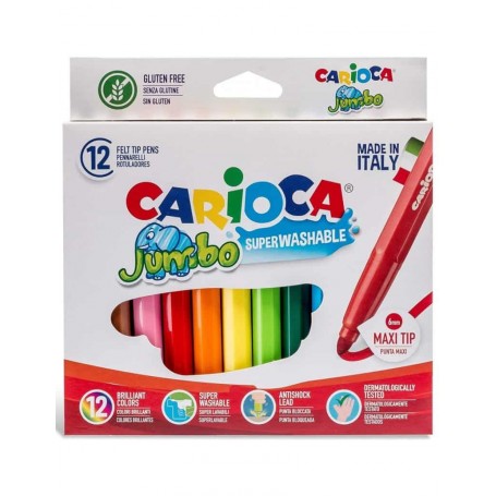Marcadores Jumbo CARIOCA com 12 cores