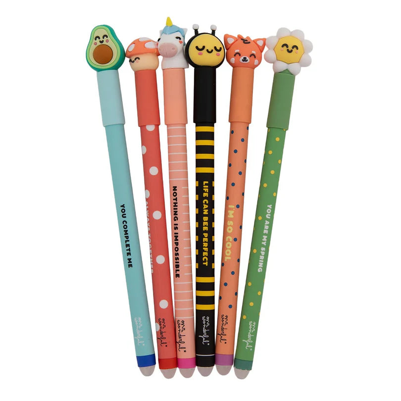 Conjunto de 6 Canetas Apagáveis Bo-Bo - Animais