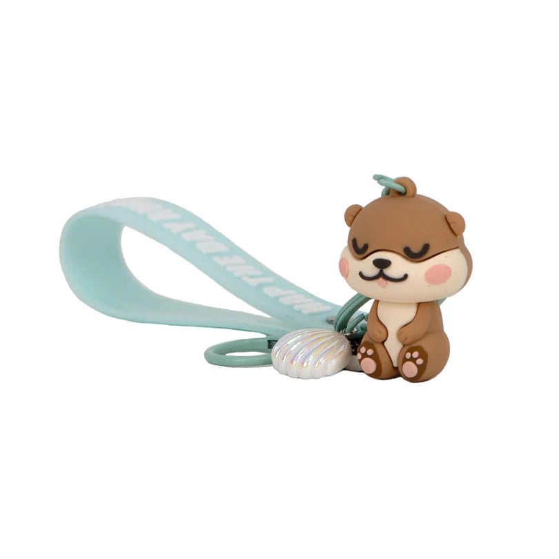 Porta-chaves com charms Lazy lontra - Nap the day away