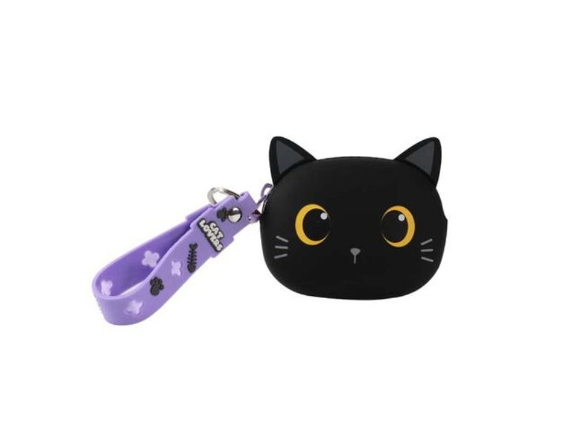 Porta-moedas Silicone Gato Preto itotal