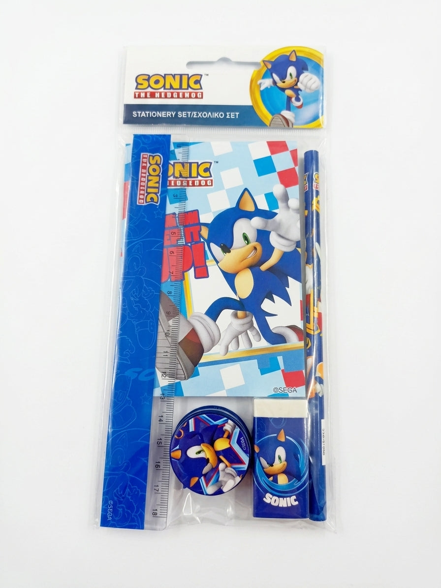 Conjunto de Escrita Sonic Let's Go – 5 Peças