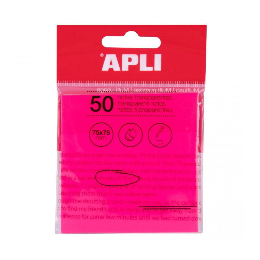 Notas Adesivas Transparentes 75x75 mm APLI