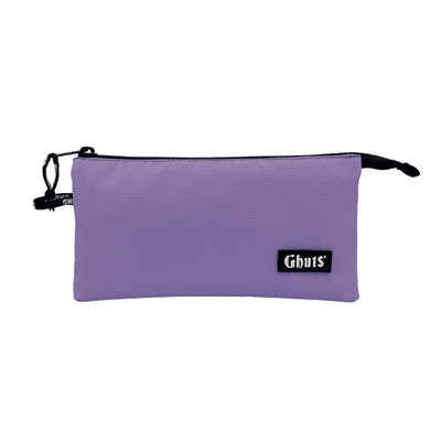 Estojo Escolar Triplo Ghuts Lavender | 3 Compartimentos com Bolsa Interior