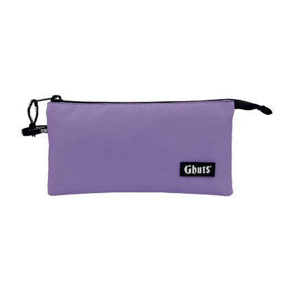 Estojo Escolar Triplo Ghuts Lavender | 3 Compartimentos com Bolsa Interior