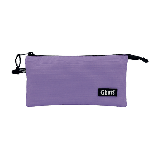 Estojo Escolar Triplo Ghuts Lavender | 3 Compartimentos com Bolsa Interior