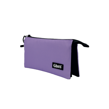 Estojo Escolar Triplo Ghuts Lavender | 3 Compartimentos com Bolsa Interior