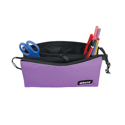 Estojo Escolar Triplo Ghuts Lavender | 3 Compartimentos com Bolsa Interior