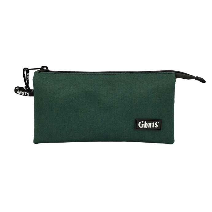 Estojo Escolar Triplo Ghuts Stylish Green | 3 Compartimentos com Bolsa Interior