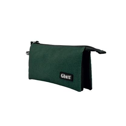 Estojo Escolar Triplo Ghuts Stylish Green | 3 Compartimentos com Bolsa Interior