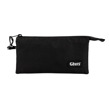 Estojo Escolar Triplo Ghuts Black | 3 Compartimentos com Bolsa Interior