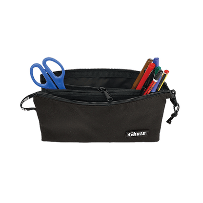 Estojo Escolar Triplo Ghuts Black | 3 Compartimentos com Bolsa Interior