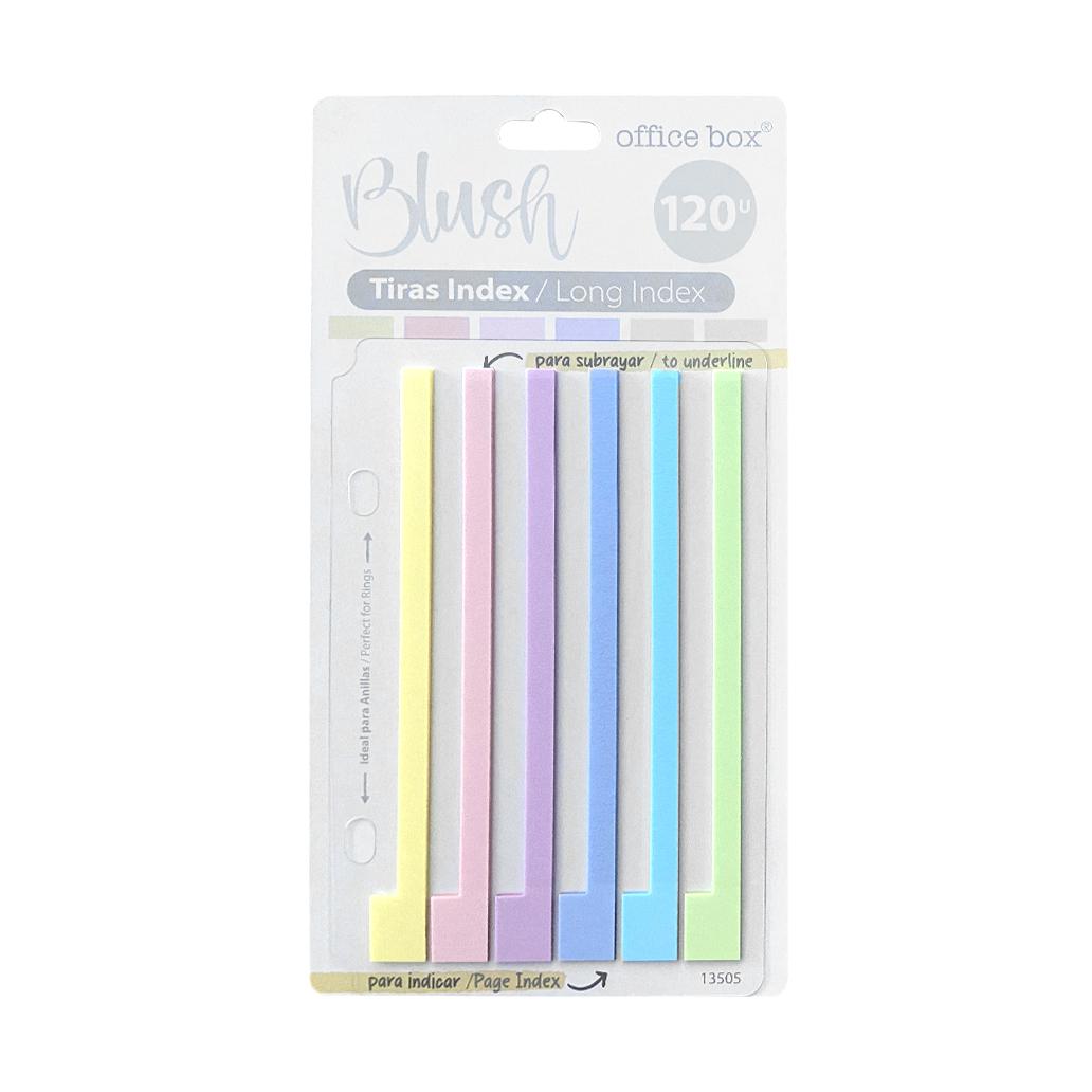 Índices Adesivos Longos Pastel Index Blush Sortido | Marcadores de Página e Organização de Apontamentos