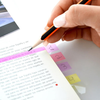 Índices Adesivos Longos Pastel Index Blush Sortido | Marcadores de Página e Organização de Apontamentos