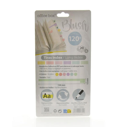 Índices Adesivos Longos Pastel Index Blush Sortido | Marcadores de Página e Organização de Apontamentos