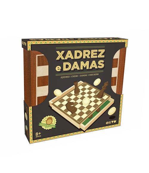 Xadrez e Damas em Madeira - Olivo