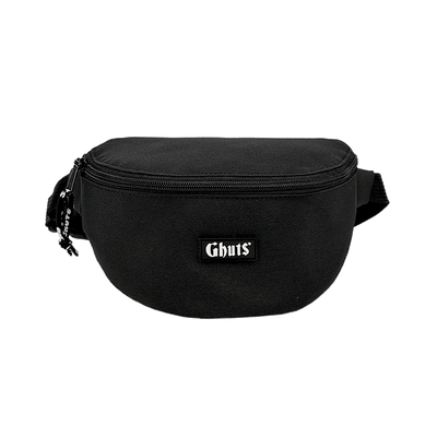 Bolsa de Cintura Ghuts Black 3L com bolso exterior, fechos YKK e poliéster resistente. Pochete prática para viagens, lazer, trabalho e uso diário.