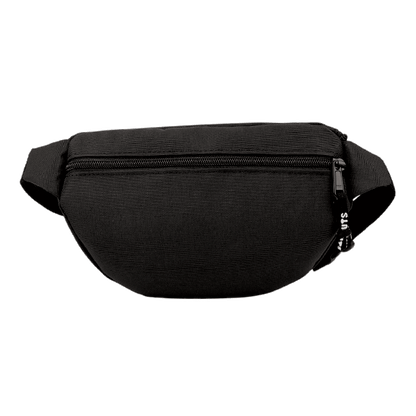 Bolsa de Cintura Ghuts Black 3L com bolso exterior, fechos YKK e poliéster resistente. Pochete prática para viagens, lazer, trabalho e uso diário.