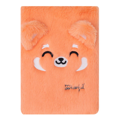 Cadaderno A5 de peluche - Panda vermelho Wondo