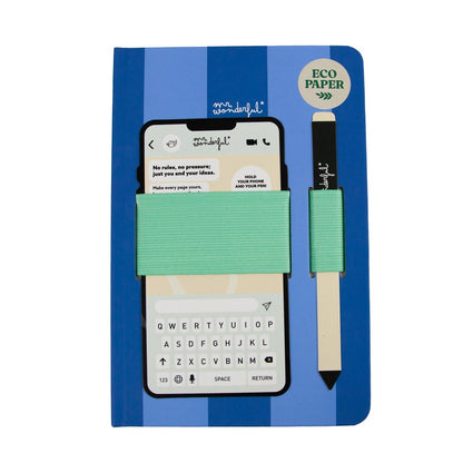 Caderno A5 com fita adesiva para telemóvel - Acredite ou não, às vezes escrevo à mão