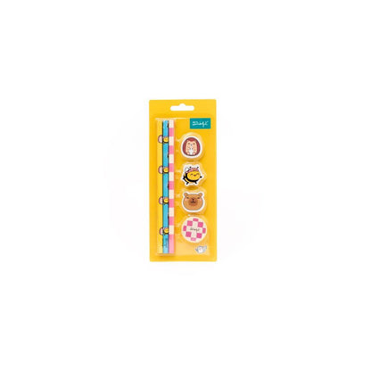 Pack de 3 Lápis + 3 Borrachas + 1 Apara-Lápis – Wonder Comic