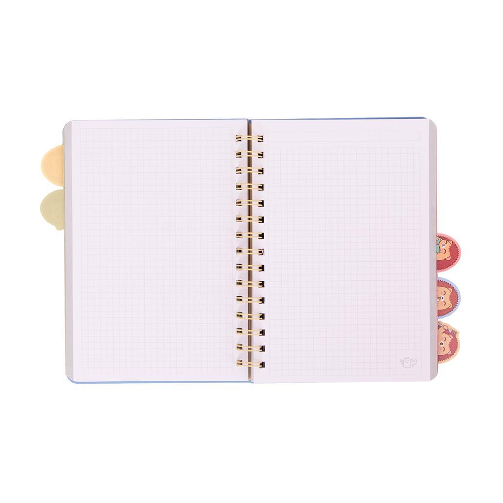 Caderno A5 com Separadores e Abas Ouriço Mr. Wonderful | Caderno Escolar para Apontamentos e Organização