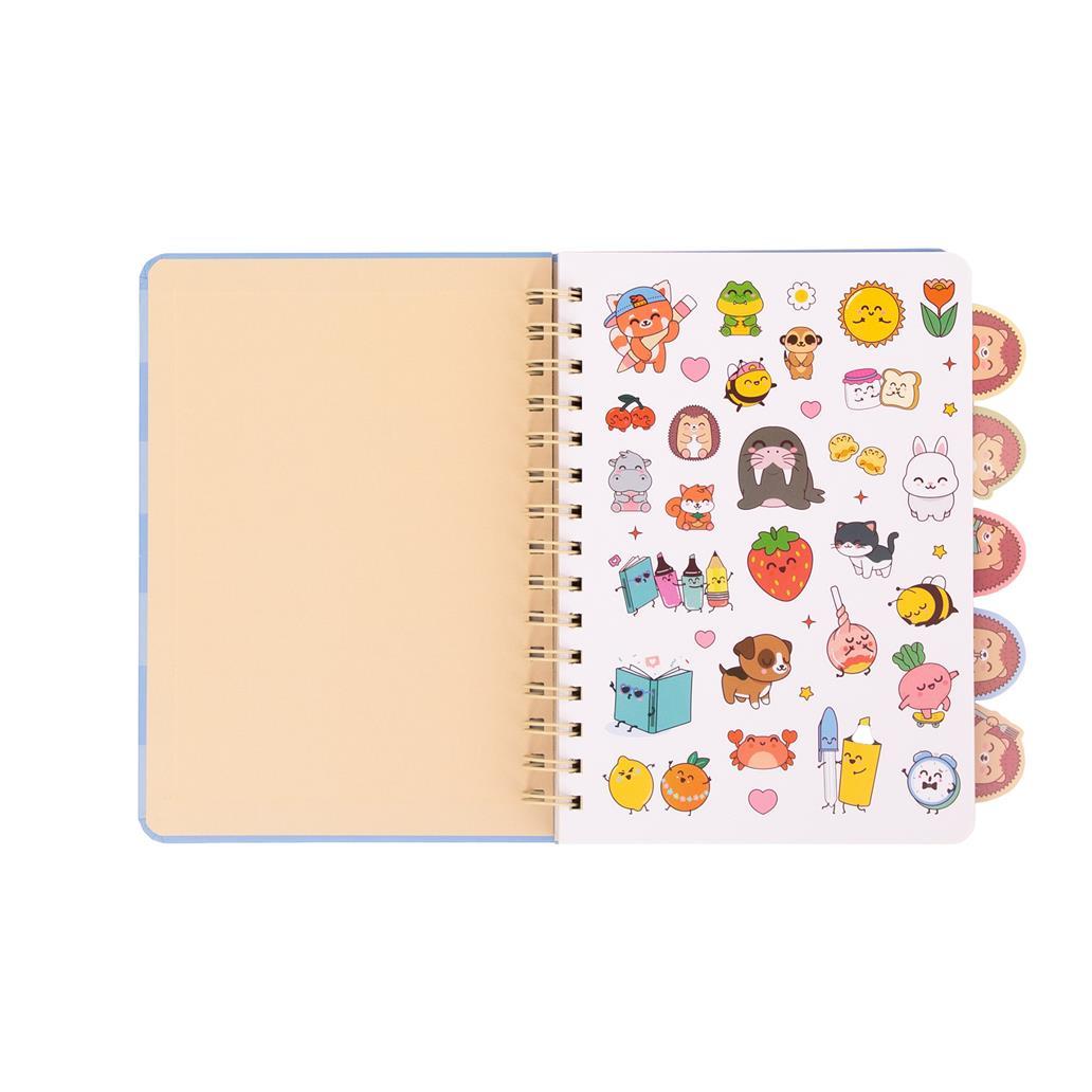 Caderno A5 com Separadores e Abas Ouriço Mr. Wonderful | Caderno Escolar para Apontamentos e Organização