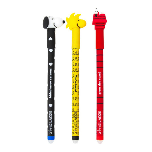 Conjunto de 3 Canetas Apagáveis Bo-Bo Snoopy Mr. Wonderful