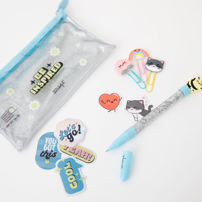 Estojo Caneta - Clips - Adesivos - Com muito brilho - Be inspired