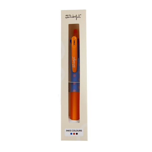 Caneta Apagável com 3 Tintas - Azul