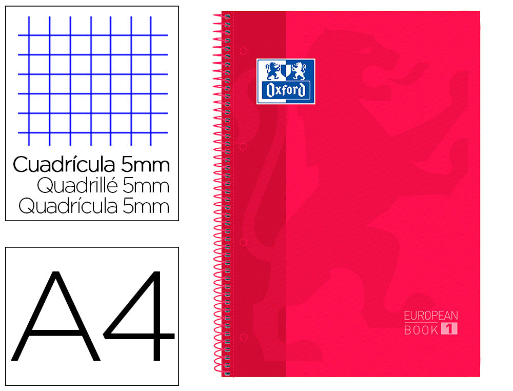 Caderno Oxford Espiral Quadriculado Capa Dura