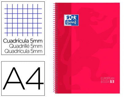 Caderno Oxford Espiral Quadriculado Capa Dura