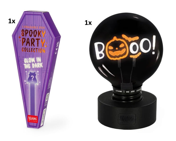 Pack Halloween Legami – Spooky Party + Bulb Fiction XL — Limitado