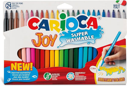 Canetas de Feltro Laváveis Carioca Joy | Caixa com 24 Cores