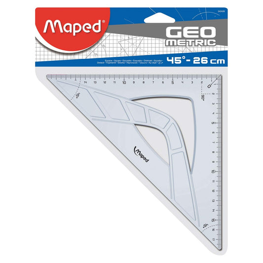 Esquadro Maped Graphic 45° 26 cm | Esquadro Escolar para Desenho Técnico, Geometria e Medição