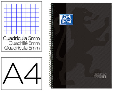 Caderno Oxford Espiral Quadriculado Capa Dura