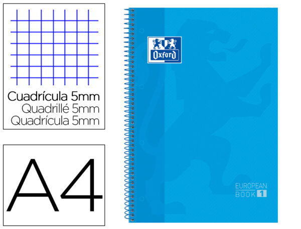 Caderno Oxford Espiral Quadriculado Capa Dura