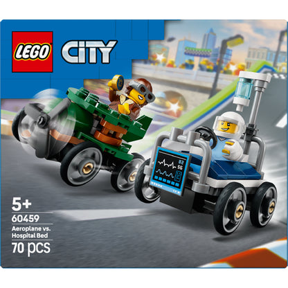 LEGO City - Pack de Carros de Corrida Aeronave vs. Cama de Hospital