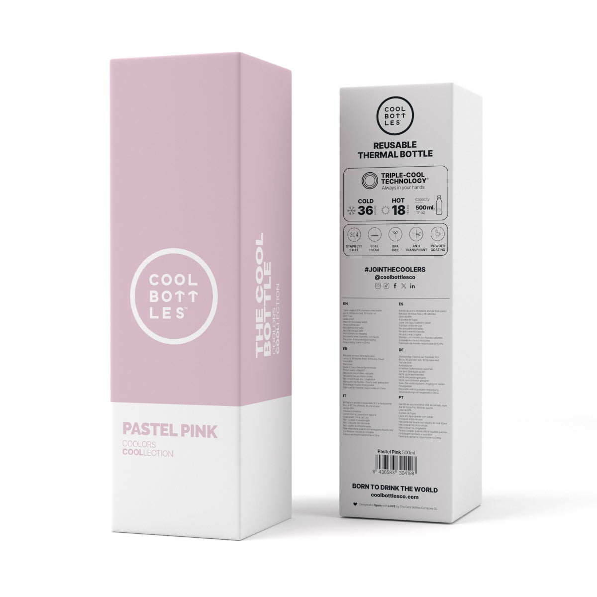 Garrafas térmicas COOL BOTTLES Pastel Pink 500ml