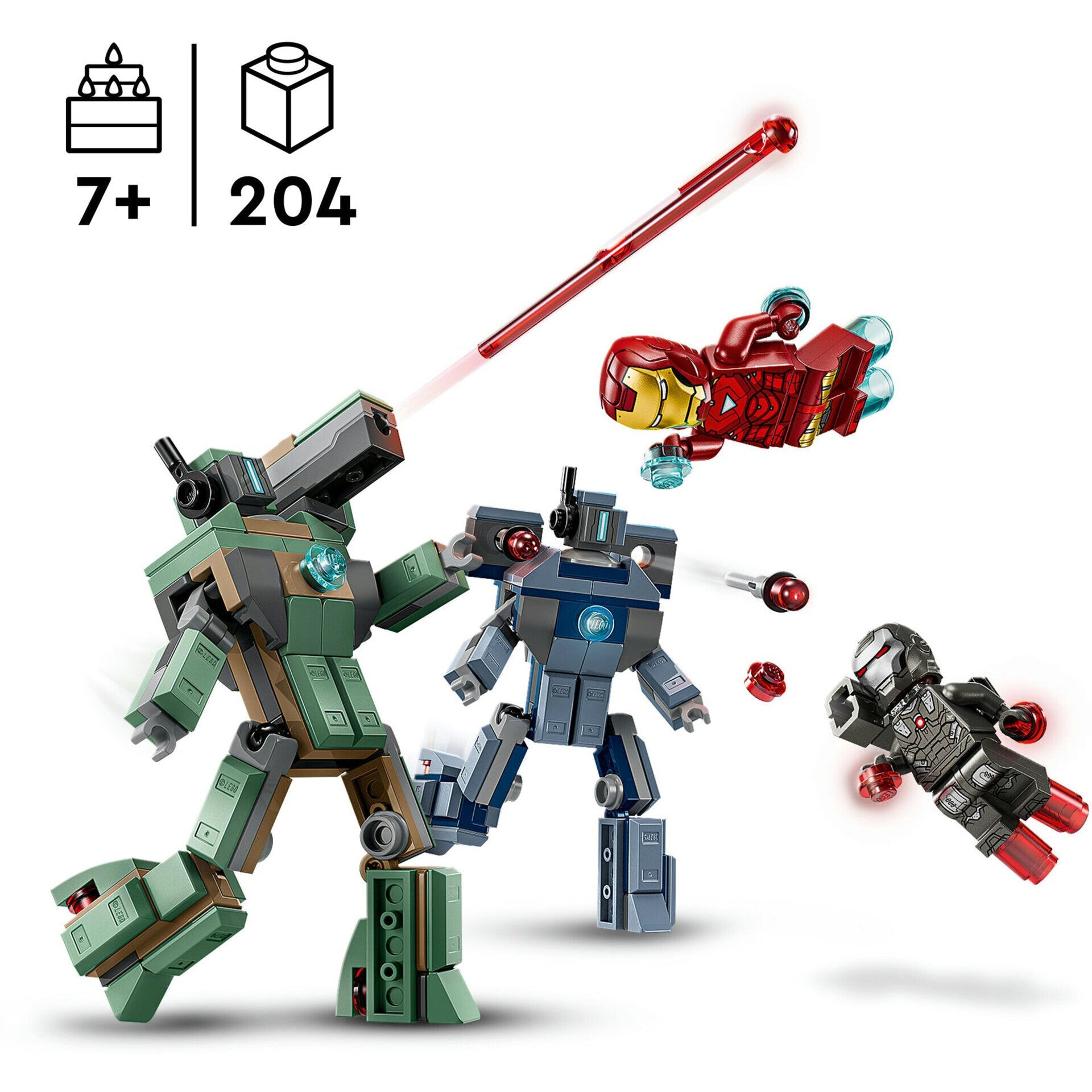 LEGO Iron Man E Máquina De Guerra Vs Drones