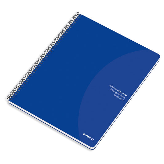 Caderno A4 Espiral Ambar Ideas Quadriculado | Capa Azul 80 Folhas