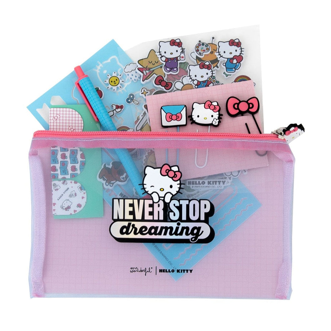 Conjunto de escrita Hello Kitty x Mr. Wonderful - Never stop dreaming