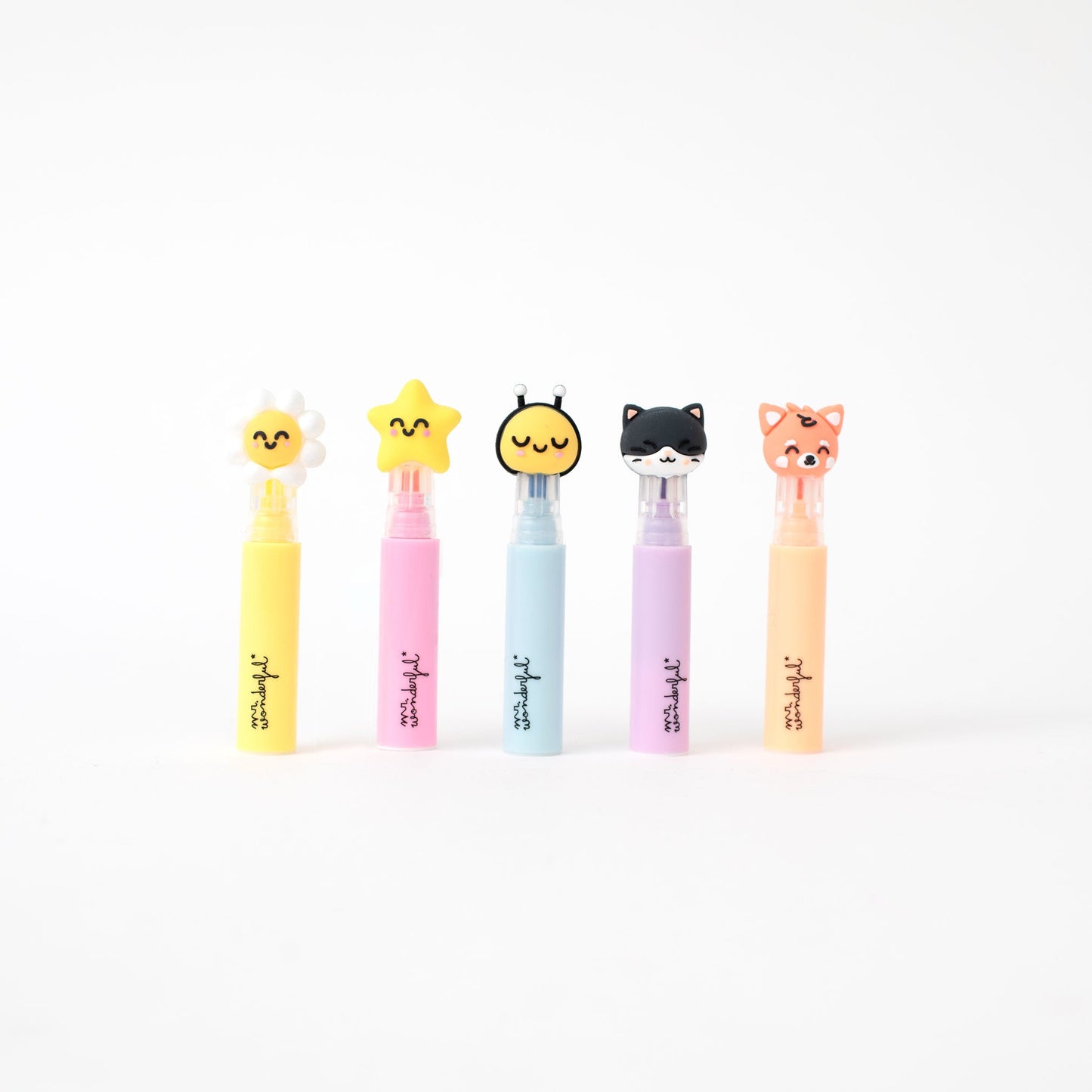 Conjunto de 5 marca-textos pastel – Cores suaves, ideias brilhantes - Live in colour