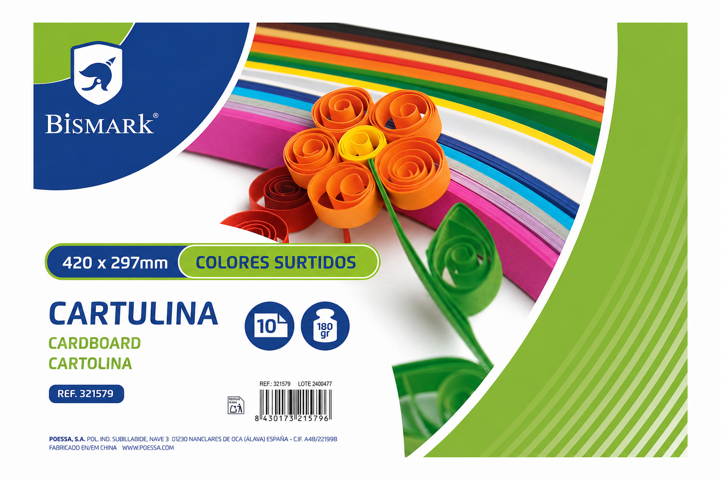 Cartolina Bismark A3 180g | Pack com 10 Unidades